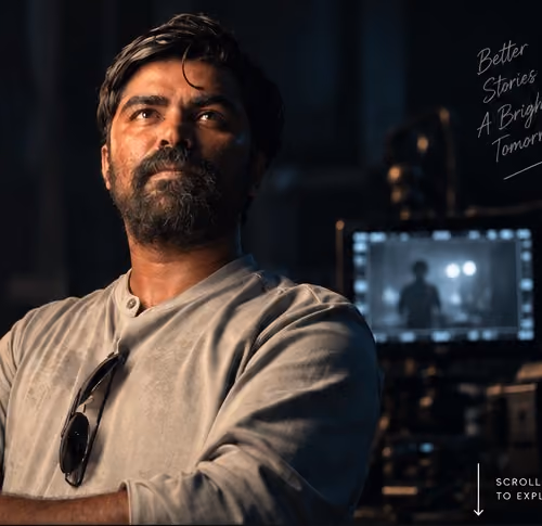 Portrait of Thiran Chithaka on a film set.